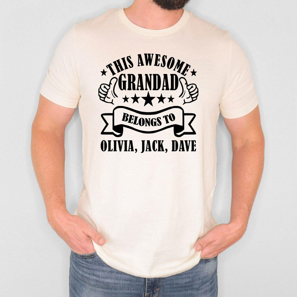 Personalised Grandad Shirt Custom Names Tee, Fathers Day Gift For Grandad, Christmas Present, Birthday Gift, Family Grandpa Top
