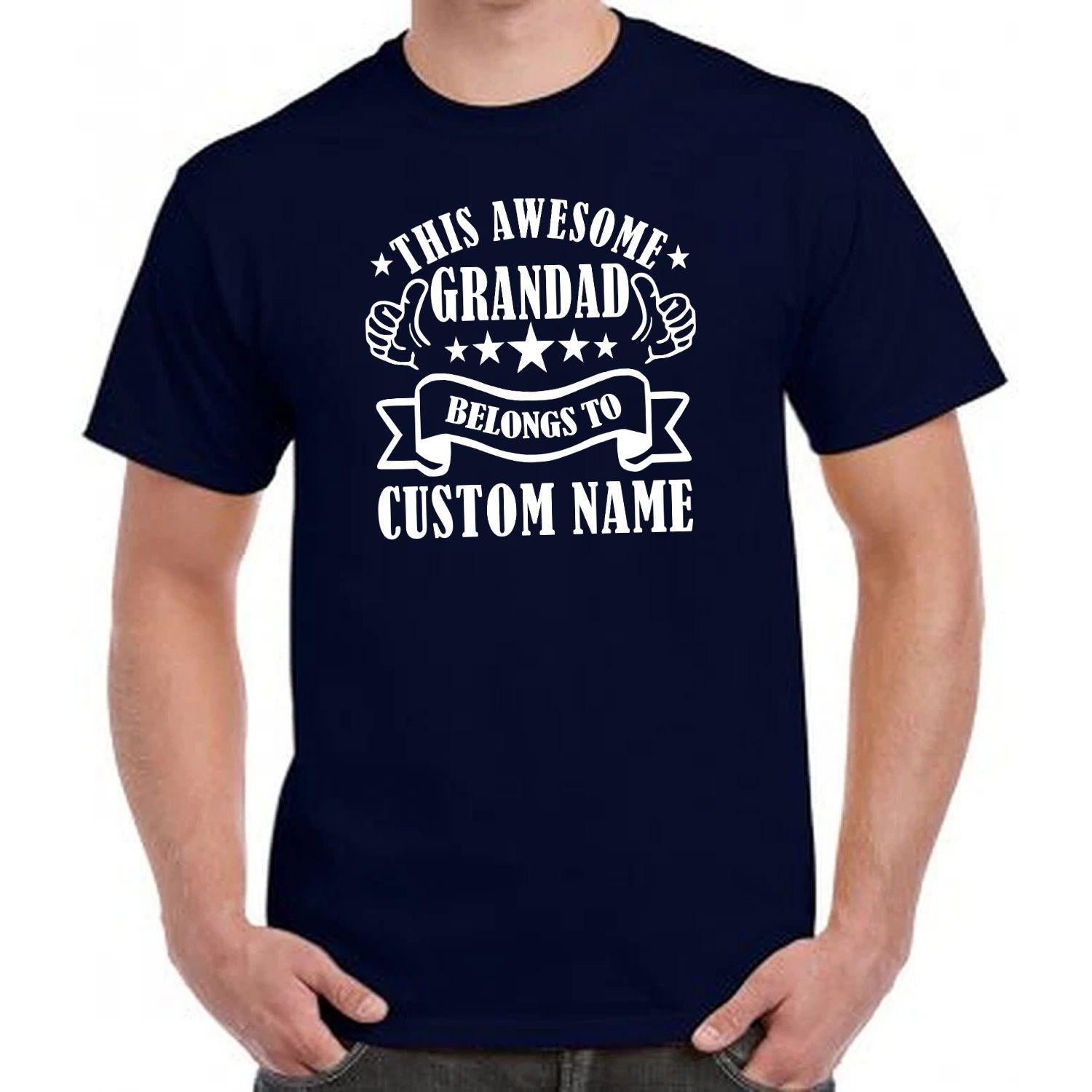Personalised Grandad Shirt Custom Names Tee, Fathers Day Gift For Grandad, Christmas Present, Birthday Gift, Family Grandpa Top