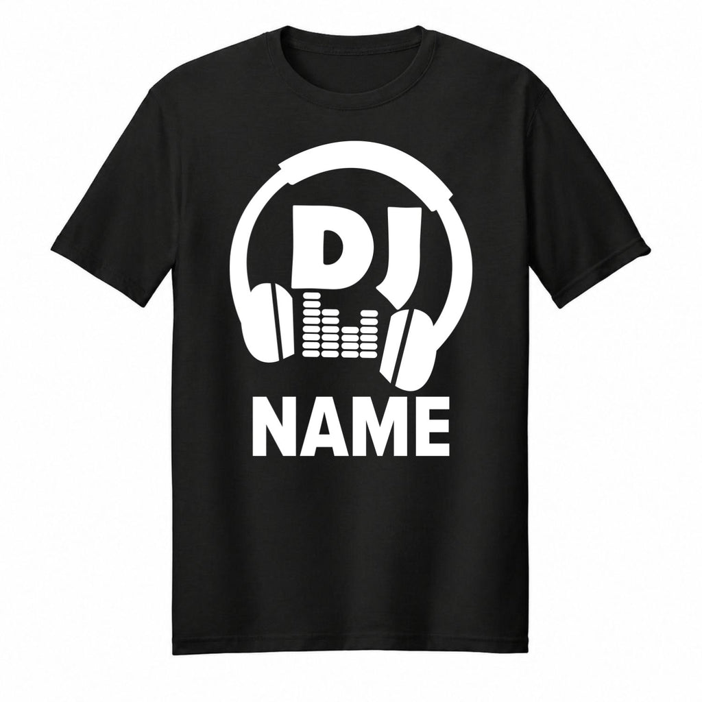 Custom DJ Name Shirt, Personalised DJ T Shirt, Music Lover Gift For Him, Custom Headphones Graphic Tee, DJ Birthday Gift, Festival Xmas Tops