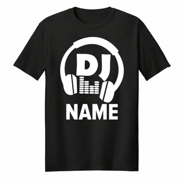 Individuelles DJ-Name-Shirt, Personalisiertes DJ T-Shirt, Musikliebhaber-Geschenk für Ihn, Benutzerdefiniertes Kopfhörer-Grafik-T-Shirt, DJ Geburtstagsgeschenk, Festival Weihnachts-Oberteile