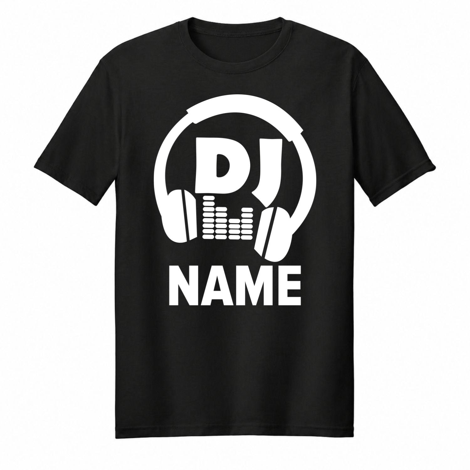 Custom DJ Name Shirt, Personalised DJ T Shirt, Music Lover Gift For Him, Custom Headphones Graphic Tee, DJ Birthday Gift, Festival Xmas Tops