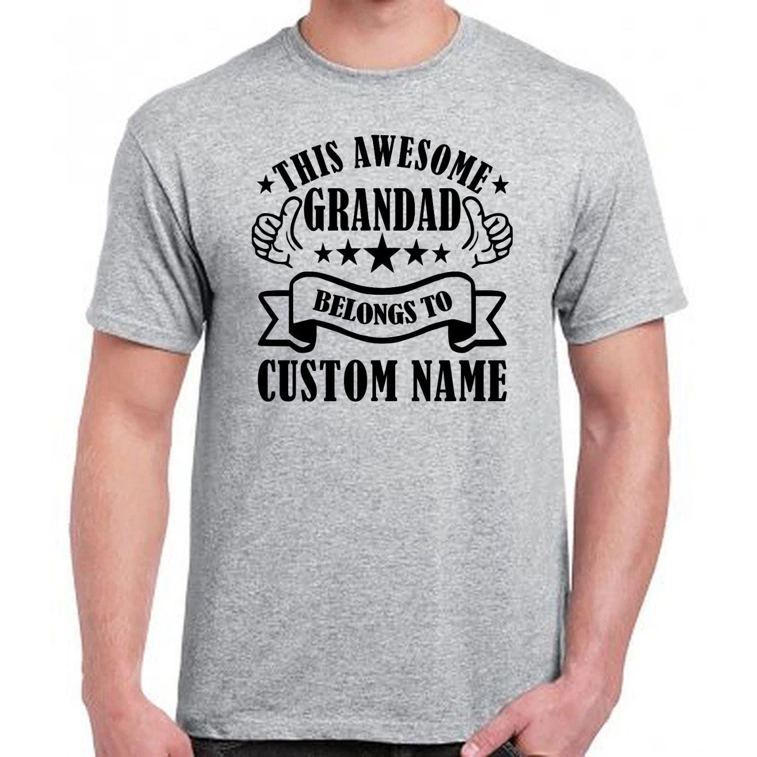 Personalised Grandad Shirt Custom Names Tee, Fathers Day Gift For Grandad, Christmas Present, Birthday Gift, Family Grandpa Top