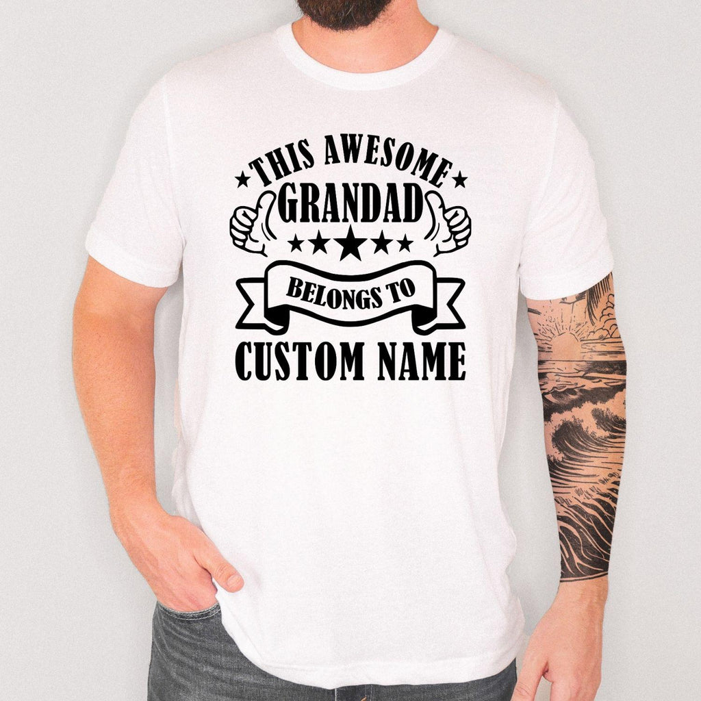 Personalised Grandad Shirt Custom Names Tee, Fathers Day Gift For Grandad, Christmas Present, Birthday Gift, Family Grandpa Top