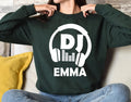 Create a unique personalised DJ sweatshirt by adding your own DJ name beneath the bold headphones design. Perfect for professional DJs, beginners, music producers and festival performers looking for custom apparel. Every sweatshirt is made to order and professionally printed in the UK by TeezoraPrints for exceptional quality and a personalised finish.