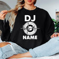 Designed for DJs, producers, festival performers and electronic music fans, this personalised sweatshirt features a custom DJ name with a heartbeat turntable graphic. Ideal for performances, studio sessions and everyday outfits, every premium crewneck is professionally printed in the UK by TeezoraPrints using high-quality fabric for lasting comfort and durability.