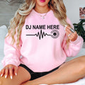Looking for the perfect personalised gift for a DJ? This DJ Name Heartbeat Sweatshirt can be customised with any name and makes an ideal birthday, Christmas or special occasion gift for DJs, producers and vinyl record lovers. Professionally printed in the UK by TeezoraPrints.