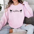 Personalised Arabic Calligraphy Sweatshirt, butterfly design sweatshirt, custom Arabic name sweatshirt, Islamic clothing, Muslim women top, modest fashion apparel, Eid gift idea, Ramadan present, Islamic gift, personalised Arabic apparel, Arabic typography sweatshirt, faith inspired clothing, custom name sweatshirt, Muslim fashion clothing, premium unisex sweatshirt.