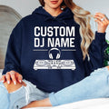 Personalised DJ hoodie, custom DJ name hoodie, DJ controller pullover, music producer hoodie, disc jockey apparel, electronic music clothing, festival outfit, stage performance hoodie, custom music gift and premium winter wear. Every hoodie is proudly printed in the UK by TeezoraPrints.
