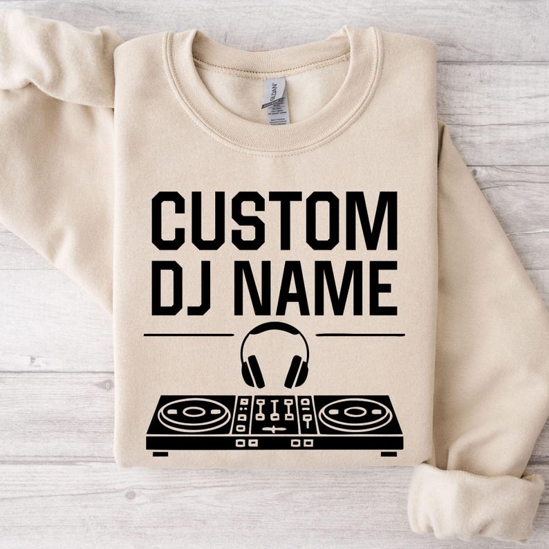 Searching for a thoughtful gift for a DJ or music producer? This personalised sweatshirt makes an excellent present for birthdays, Christmas and special occasions. Featuring a custom DJ name with controller artwork, every premium sweatshirt is professionally printed in the UK by TeezoraPrints.
