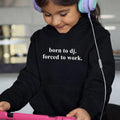 Premium funny DJ hoodie created for professional DJs, wedding DJs, mobile entertainers, club performers, music producers and EDM lovers. Suitable for concerts, music festivals, rehearsal sessions, studio recording, nightlife events and everyday casual wear. Professionally printed in the UK by TeezoraPrints, this hoodie offers outstanding comfort, durable construction and premium-quality printing.