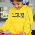 Express your passion for music with this personalised DJ Name Heartbeat Hoodie featuring a heartbeat waveform connected to a vinyl record. Whether performing behind the decks or relaxing with friends, this premium hoodie is professionally printed in the UK by TeezoraPrints.