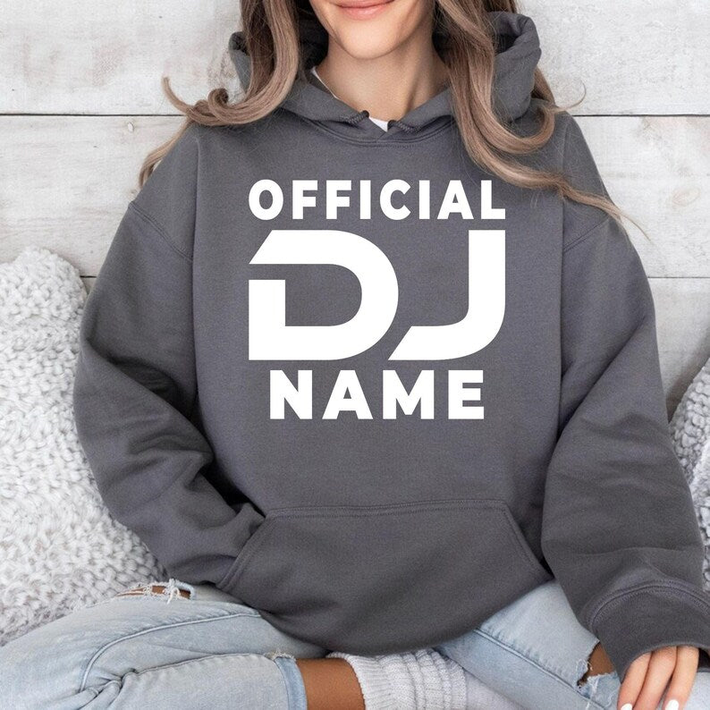 Custom Official DJ hoodie designed for DJs, music producers, nightclub entertainers, EDM artists and festival performers. Perfect for live shows, rehearsals, studio sessions, music festivals and casual everyday outfits. Every premium hoodie is professionally printed in the UK by TeezoraPrints, providing warmth, comfort and vibrant print quality.