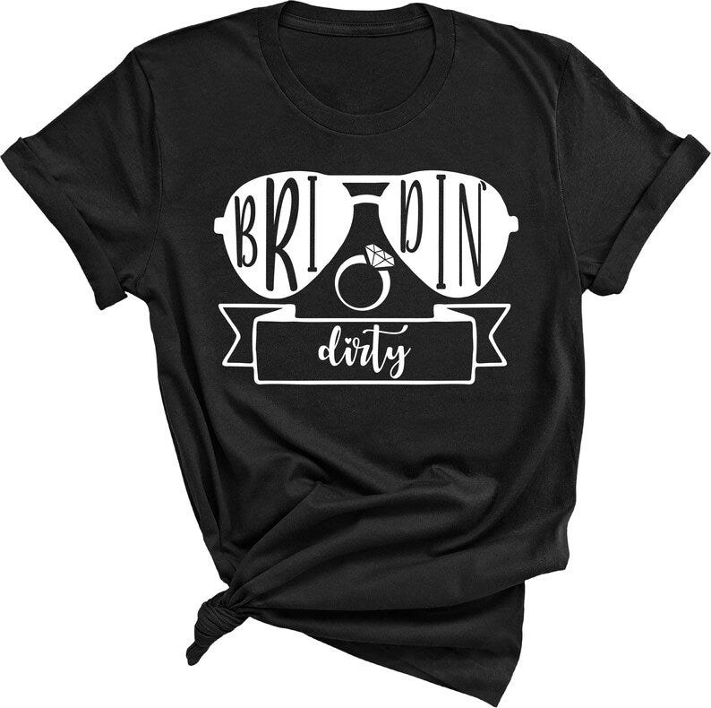 Bride Squad Matching Bachelorette T Shirts featuring personalised Bride design and matching bridal party graphics created for bridesmaids, maid of honour, bride tribe members, and wedding celebrations. Teezora Prints premium bridal apparel is perfect for customers searching bride squad shirts, hen party outfits, matching wedding shirts, bridal celebration clothing, girls trip apparel, premium bridal fashion, and personalised wedding party gifts.