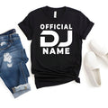 Personalised Official DJ shirt, custom DJ name t shirt, disc jockey tee, music producer apparel, festival DJ outfit, club performer clothing, personalised music shirt, EDM fashion, stage performance tee and premium DJ merchandise. Every premium shirt is proudly printed in the UK by TeezoraPrints for comfort and durability.