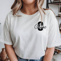 Personalised initial name t shirt featuring a bold monogram letter combined with an elegant script name printed on the left chest area. This custom name tee offers a clean and stylish appearance, making it ideal for personalised fashion lovers seeking unique custom clothing. Professionally printed in the UK using premium quality printing for long-lasting durability and everyday comfort.