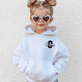 Elegant personalised hoodie featuring a modern monogram aesthetic with a bold initial and flowing script name. This fashionable custom hoodie pairs perfectly with jeans, leggings, joggers and casual footwear, creating a stylish personalised outfit suitable for year-round wear and contemporary fashion trends.