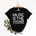 Music Is The Answer To Everything t shirt makes a thoughtful gift for musicians, singers, DJs, music teachers, choir members, orchestra players, guitarists, drummers, family members, friends, and anyone passionate about music. This premium graphic shirt is ideal for birthdays, Christmas, music graduations, concerts, festivals, and appreciation gifts for music lovers.