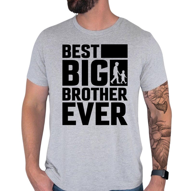 Best Big Brother Ever shirt perfect for pregnancy reveals, gender reveal parties, baby announcements, sibling introductions, birthdays, Christmas celebrations, family photoshoots and family gatherings. This meaningful design helps create lasting memories during important family milestones and celebrations.