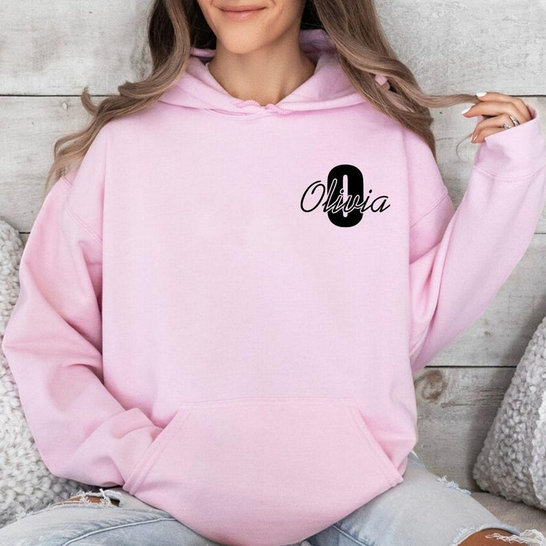 Personalised initial hoodie perfect for birthdays, Christmas celebrations, bridal parties, bridesmaid proposals, Mother's Day, Valentine's Day, friendship gifts, family gatherings, holidays and special occasions. A custom monogram hoodie makes every event feel more personal and memorable.