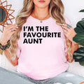 I'm The Favourite Aunt T Shirt makes a thoughtful gift for aunts, aunties, sisters, godmothers, family members, best friends, mothers, wives, daughters, and every woman who enjoys being the fun aunt. Designed by Teezora Prints, this premium graphic shirt is perfect for birthdays, Christmas, Mother's Day, family celebrations, baby announcements, pregnancy reveals, appreciation gifts, and memorable presents from nieces and nephews.