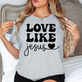Love Like Jesus Christian t shirt is perfect for church services, worship nights, Bible study groups, youth ministry, Christian conferences, prayer meetings, Easter celebrations, Christmas events, family gatherings, community outreach, volunteering, mission trips, and everyday casual wear. The timeless typography design helps express faith, love, kindness, and devotion wherever you go.