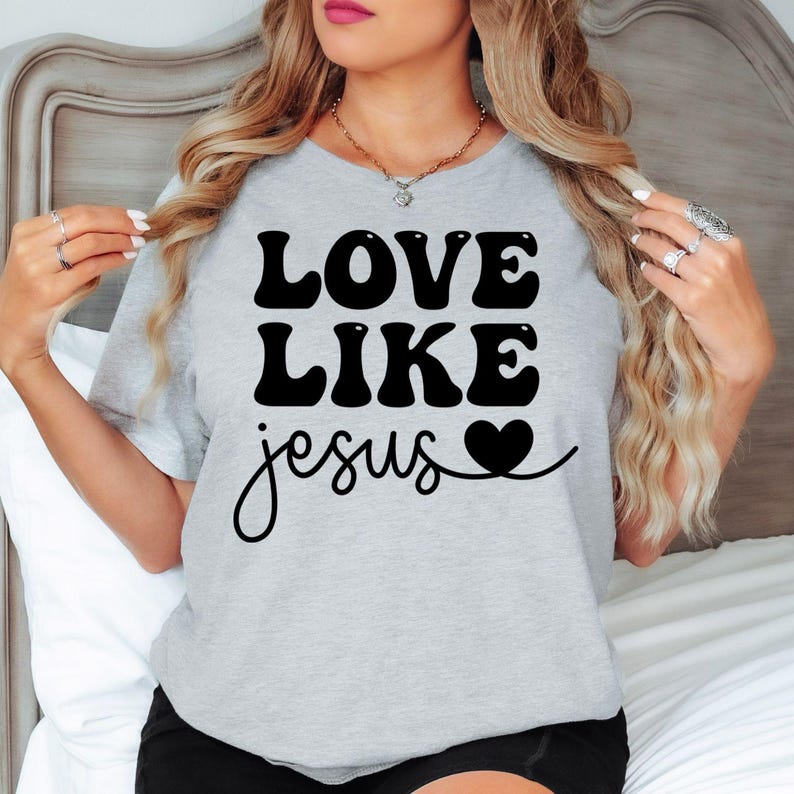 Love Like Jesus Christian t shirt is perfect for church services, worship nights, Bible study groups, youth ministry, Christian conferences, prayer meetings, Easter celebrations, Christmas events, family gatherings, community outreach, volunteering, mission trips, and everyday casual wear. The timeless typography design helps express faith, love, kindness, and devotion wherever you go.