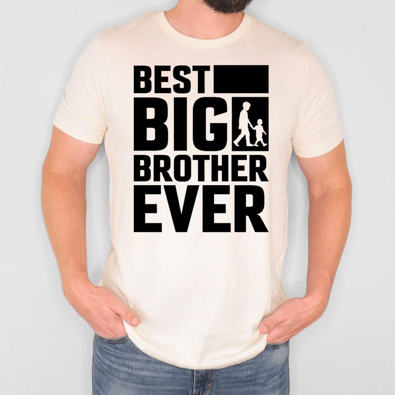 Best Big Brother Ever T Shirt featuring a bold typography design with a heartwarming sibling silhouette graphic. This premium printed t shirt celebrates the special relationship between siblings and is ideal for proud big brothers. Professionally printed in the UK using durable printing technology for long-lasting quality and everyday comfort.