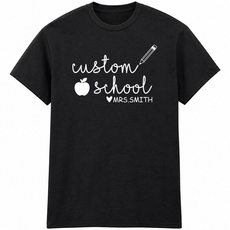 Personalised Teacher T Shirt is perfect for Teacher Appreciation Week, back to school, classroom activities, school trips, parents' evenings, graduation ceremonies, education conferences, end of term celebrations, birthdays, Christmas, school events, casual Fridays, everyday classroom teaching, and personalised staff uniforms. Teezora Prints combines premium quality with custom teacher style for every school occasion.