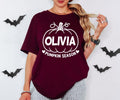 Personalised Pumpkin Season clothing featuring a custom printed name and classic pumpkin artwork, designed for autumn and Halloween lovers. Ideal for pumpkin picking, seasonal photos, Halloween events, autumn walks and casual everyday wear. A custom personalised T-shirt gift suitable for women, mums, sisters, friends and anyone who enjoys autumn traditions and pumpkin season.