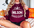 Custom Pumpkin Season jumper personalised with your chosen name and pumpkin-themed artwork. Perfect for pumpkin patch visits, Halloween events, autumn birthdays, seasonal celebrations and relaxed days during the cooler months. This personalised sweatshirt can be given as a thoughtful gift for her, gift for him, mum, sister, daughter, friend or anyone who loves autumn and pumpkin season.